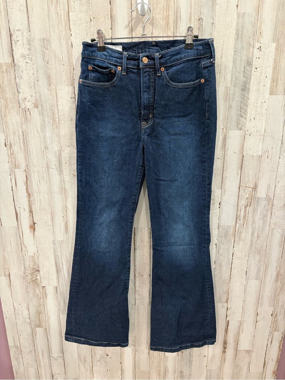 Gap 70s Flare High Rise Jeans Women’s 28/6S Dark Wash Stretch Flare Leg Denim
